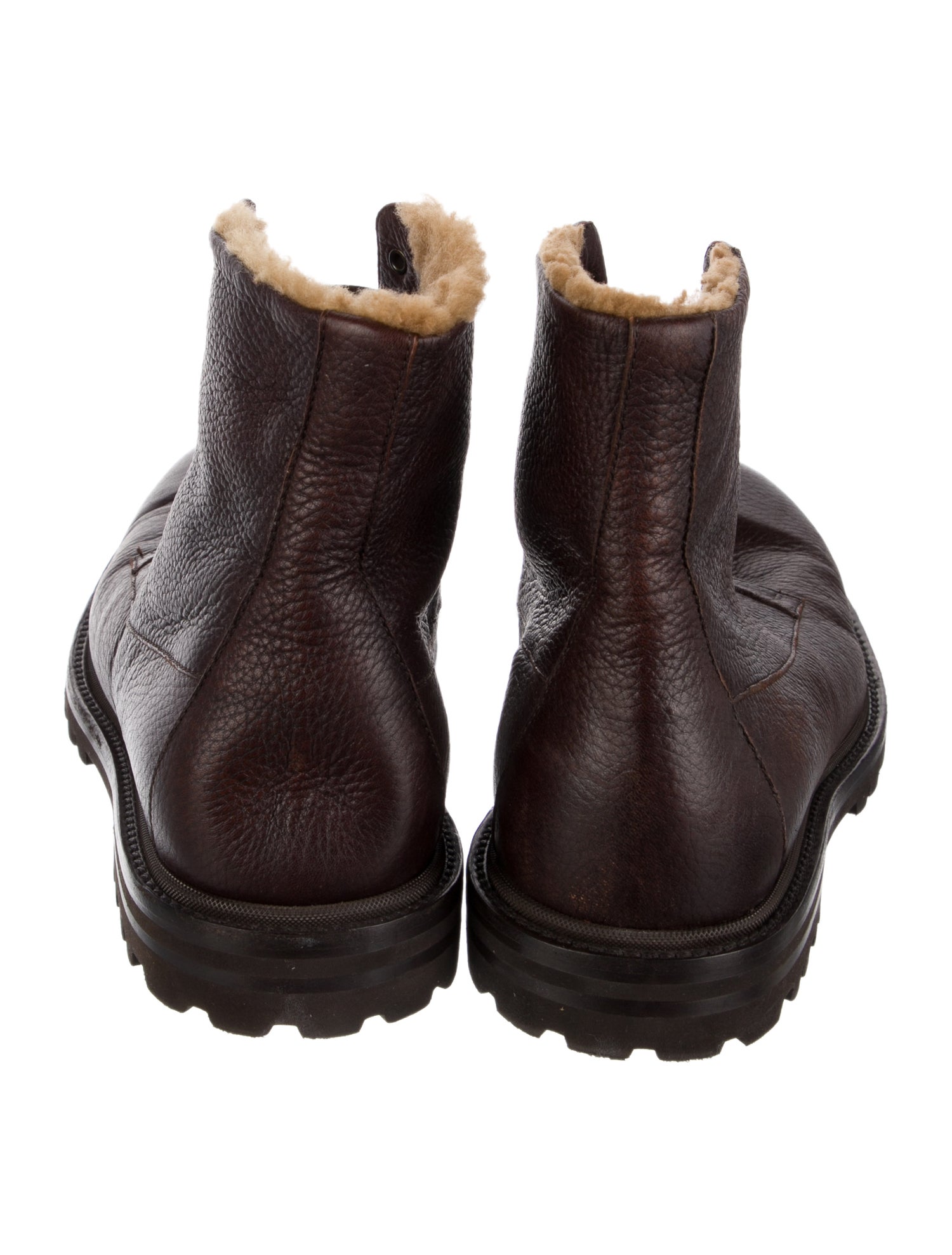 Brunello Cucinelli Leather Lace-Up Boots